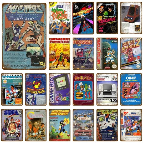 video game poster play gaming metal painting tin signs gamer wall sticker for pub bar club home room decor vintage sega plaque
video game poster play gaming metal painting tin signs gamer wall sticker for pub bar club home room decor vintage sega plaque