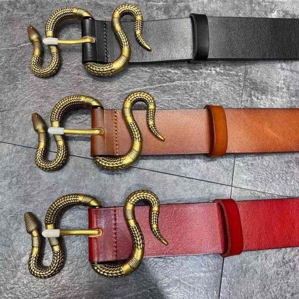 men's women's belts are retro and fashionable 4cm wide front back leather luxury pure copper animal snake262n, Black;brown
men's women's belts are retro and fashionable 4cm wide front back leather luxury pure copper animal snake262n, Black;brown