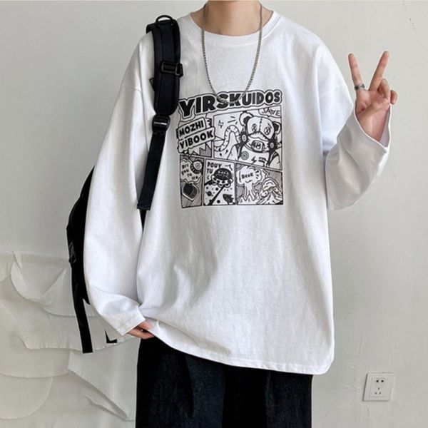men s t shirts funny cartoon long sleeve t shirts women men fashion harajuku loose t shirt 5xl baggy oversized student kawaii brand 220916, White;black
men s t shirts funny cartoon long sleeve t shirts women men fashion harajuku loose t shirt 5xl baggy oversized student kawaii brand 220916, White;black