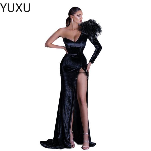 2023 mermaid evening dresses wear illusion crystal beading one shoulder high side split floor length black party dress prom gowns, Black;red
2023 mermaid evening dresses wear illusion crystal beading one shoulder high side split floor length black party dress prom gowns, Black;red