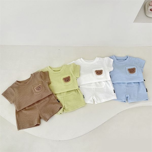 clothing sets born baby summer candy solor set girl cute bear embroidery pocket short sleeves boy solid cotton soft shorts 2pc suit 220916, White
clothing sets born baby summer candy solor set girl cute bear embroidery pocket short sleeves boy solid cotton soft shorts 2pc suit 220916, White