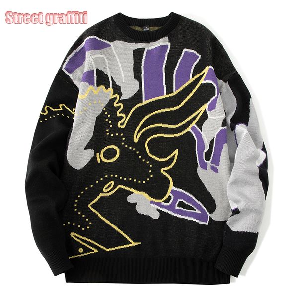 men s sweaters men vintage winter pullover mens o neck korean fashions women casual harajuku hip hop streetwear 220916, White;black
men s sweaters men vintage winter pullover mens o neck korean fashions women casual harajuku hip hop streetwear 220916, White;black