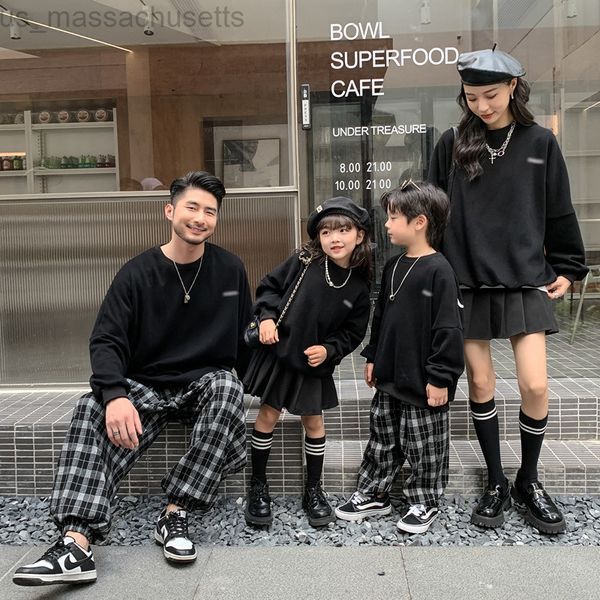 family matching outfits clothing group parents dress for a family child if they show black children dotted letters round the neck sweatshirt, Blue
family matching outfits clothing group parents dress for a family child if they show black children dotted letters round the neck sweatshirt, Blue