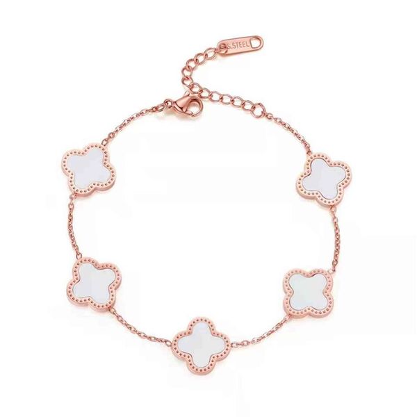 fashion jewelry lucky ladi four leaf clover bracelet 18k gold plated stainls steel bracelet294s, Golden;silver 
fashion jewelry lucky ladi four leaf clover bracelet 18k gold plated stainls steel bracelet294s, Golden;silver