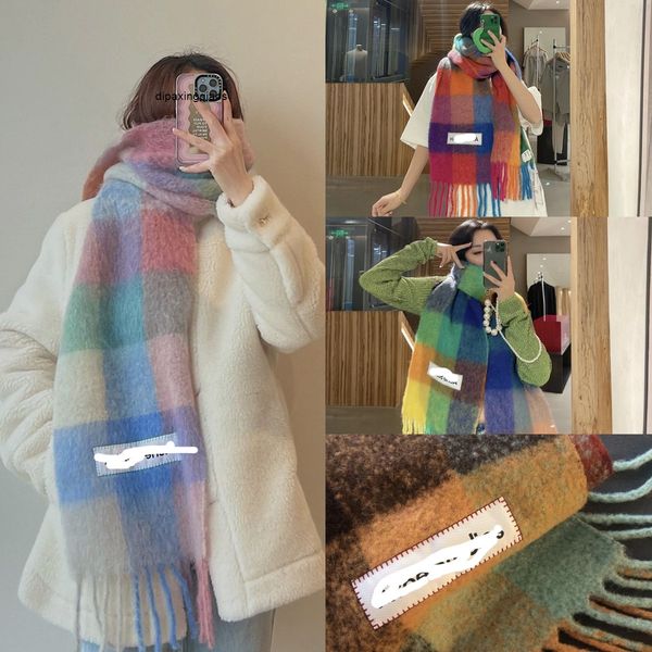 designer scarf acne sweden studios ac star same scarf rainbow plaid scarf cashmere wool neckband warm autumn and winter new shawl korean ver, Blue;gray
designer scarf acne sweden studios ac star same scarf rainbow plaid scarf cashmere wool neckband warm autumn and winter new shawl korean ver, Blue;gray