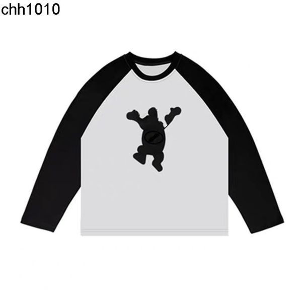 high version we11done22s autumn limited flocking panel off shoulder sleeve teddy bear print bottomed long sleeve, Black
high version we11done22s autumn limited flocking panel off shoulder sleeve teddy bear print bottomed long sleeve, Black