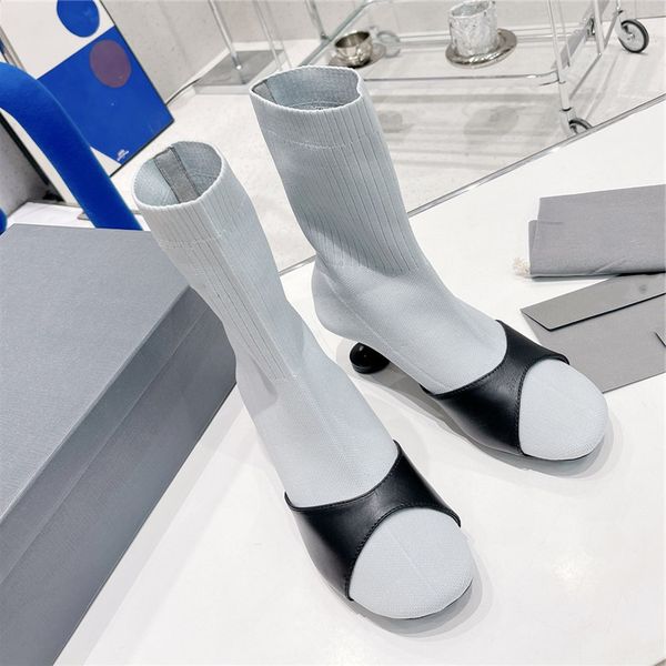fashion breathable sock boots high heel boots contrast color knit casual shoes, Black
fashion breathable sock boots high heel boots contrast color knit casual shoes, Black