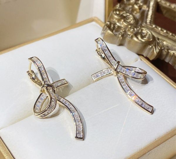 2023 new trendy charm women early spring niche design earrings advanced bow drill earrings no box, Golden 
2023 new trendy charm women early spring niche design earrings advanced bow drill earrings no box, Golden