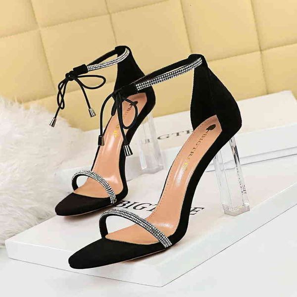 322-3 sandals style fashion nightclub summer high-heeled shoes transparent heel super rhinestone one-sided belt sandals, Black
322-3 sandals style fashion nightclub summer high-heeled shoes transparent heel super rhinestone one-sided belt sandals, Black