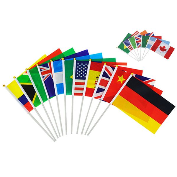 world cup flag banner polyester national soccer bice hand waving flag with flagpole 14x21cm
world cup flag banner polyester national soccer bice hand waving flag with flagpole 14x21cm
