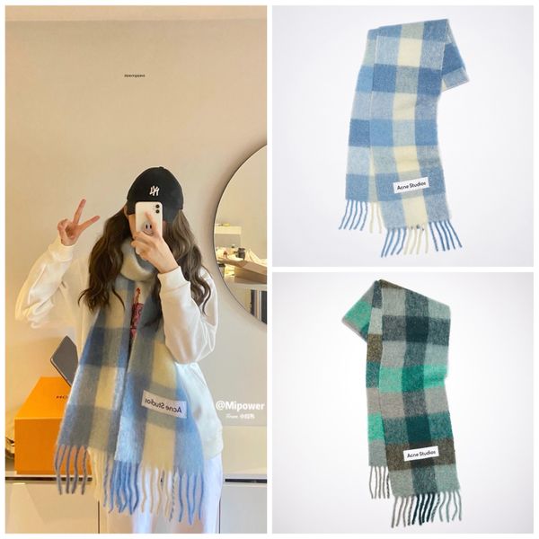designer scarf acne sweden studios ac star same scarf cashmere wool hippocampus hair rainbow plaid double sided shawl neckwear for men and w, Blue;gray
designer scarf acne sweden studios ac star same scarf cashmere wool hippocampus hair rainbow plaid double sided shawl neckwear for men and w, Blue;gray
