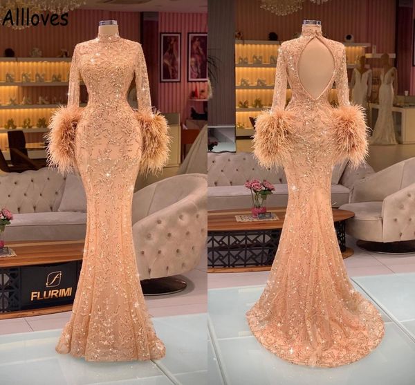 luxury furs crystals prom dresses with long sleeves sparkle sequins marjor beading high collar evenig pageant gowns aso ebi backless second, Black
luxury furs crystals prom dresses with long sleeves sparkle sequins marjor beading high collar evenig pageant gowns aso ebi backless second, Black