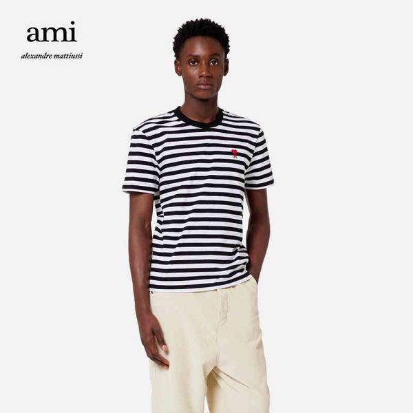 ammi's mens women designers t-shirts men's and women's 22 autumn winter new love cotton stripe casual trend crew neck t-shirt, White
ammi's mens women designers t-shirts men's and women's 22 autumn winter new love cotton stripe casual trend crew neck t-shirt, White