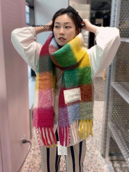 designer scarf acne sweden studios winter ac grid rainbow cashmere like women's warm keeping student's versatile korean version do, Blue;gray
designer scarf acne sweden studios winter ac grid rainbow cashmere like women's warm keeping student's versatile korean version do, Blue;gray