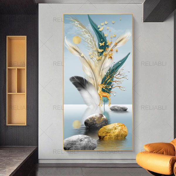 abstract feather golden deer stones posters and prints modern canvas painting big size feather wall pictures for home decoration
abstract feather golden deer stones posters and prints modern canvas painting big size feather wall pictures for home decoration