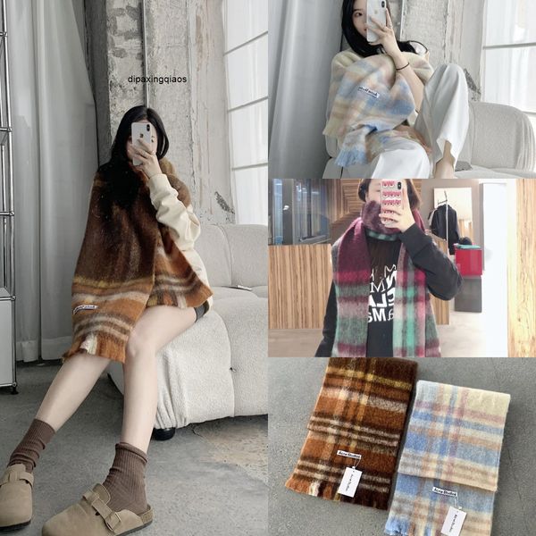 designer scarf acne sweden studios ac star same scarf plaid splice letter sticker warm short tassel wool scarf, Blue;gray
designer scarf acne sweden studios ac star same scarf plaid splice letter sticker warm short tassel wool scarf, Blue;gray