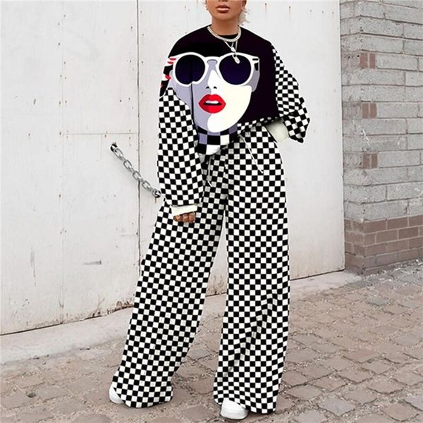 women's pants capris women autumn winter elegant print two-piece sets fashion casual sweatshirt and wide leg pants suit streetwear tra, Black;white
women's pants capris women autumn winter elegant print two-piece sets fashion casual sweatshirt and wide leg pants suit streetwear tra, Black;white