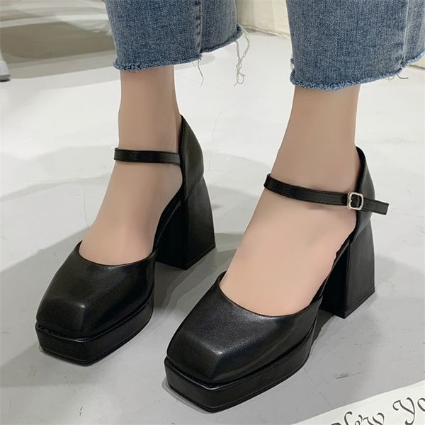 dress shoes lucyever ankle strap platform pumps women pu leather square toe mary jane woman goth thick high heels ladies 220915, Black
dress shoes lucyever ankle strap platform pumps women pu leather square toe mary jane woman goth thick high heels ladies 220915, Black