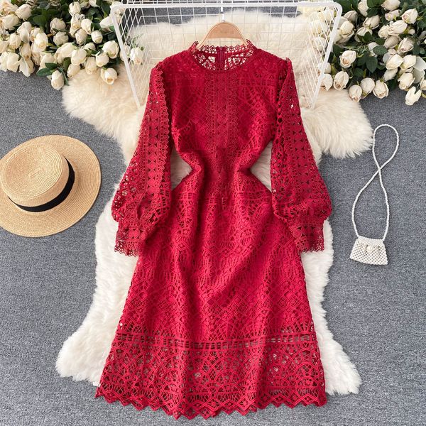 temperament goddess style dress high level palace retro with slim waist and hollow hook flower super fairy lace a-line dress, Black;gray
temperament goddess style dress high level palace retro with slim waist and hollow hook flower super fairy lace a-line dress, Black;gray