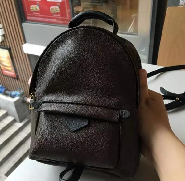 

leather backpack for women shoulder bag Designer handbag purse Female back pack presbyopic package messenger bags mini, Brown