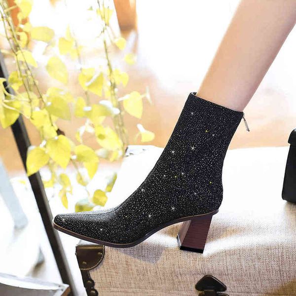 333-13 sandals style fashion wood grain heel thick high small square head cloth face thin nightclub short boots women's boots, Black
333-13 sandals style fashion wood grain heel thick high small square head cloth face thin nightclub short boots women's boots, Black