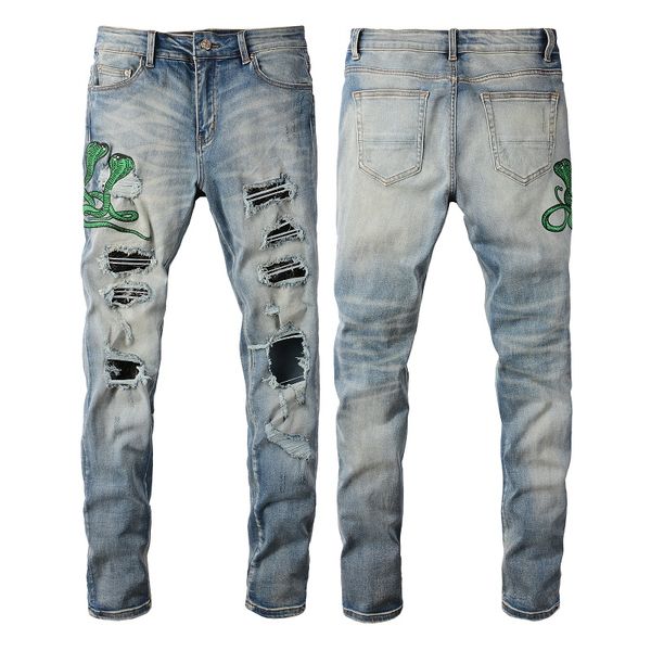 2021 mens jeans distressed motorcycle biker jean rock skinny slim ripped hole letter uality brand hip hop denim pants 6561, Blue
2021 mens jeans distressed motorcycle biker jean rock skinny slim ripped hole letter uality brand hip hop denim pants 6561, Blue