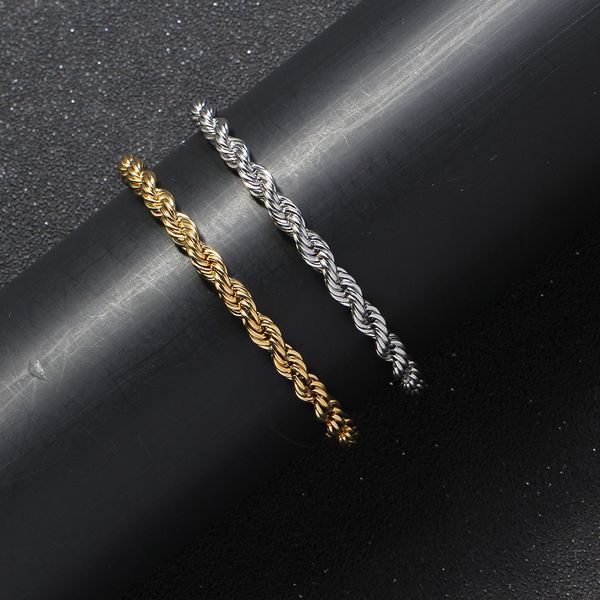 5mm stainless steel twist chain twist rope hip hop ins men and women couple bracelets, Black
5mm stainless steel twist chain twist rope hip hop ins men and women couple bracelets, Black
