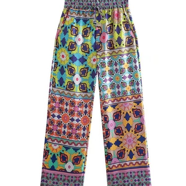 women's pants capris zevity women vintage cloth patchwork floral print straight pants femme chic elastic waist long trousers pantalones, Black;white
women's pants capris zevity women vintage cloth patchwork floral print straight pants femme chic elastic waist long trousers pantalones, Black;white