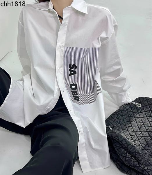 high version early autumn new fashion brand jil square vertical stripe print men's and women's loose long sleeve shirt coat, White;black
high version early autumn new fashion brand jil square vertical stripe print men's and women's loose long sleeve shirt coat, White;black