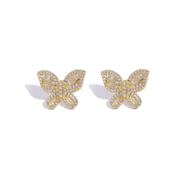european and american style chandelier aaa ice cravejado cubic zircon butterfly stud earring design earring for women, Silver
european and american style chandelier aaa ice cravejado cubic zircon butterfly stud earring design earring for women, Silver