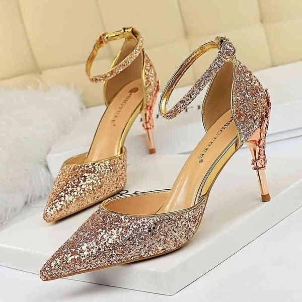283-a5 sandals hollow women's shoes metal decoration high heel shallow mouth pointed sequin with out sandals, Black
283-a5 sandals hollow women's shoes metal decoration high heel shallow mouth pointed sequin with out sandals, Black