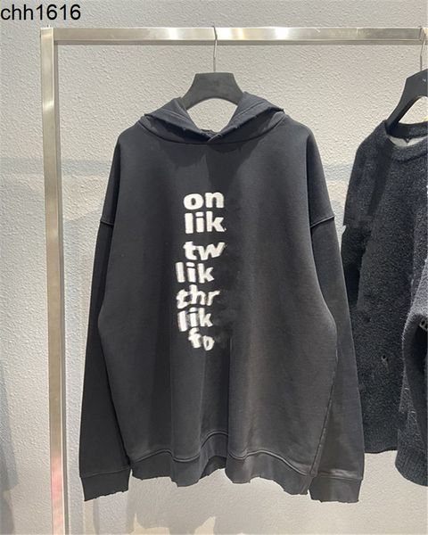 high version balencaigass 21fw autumn winter new phantom distorted fuzzy letter printing os couple hoodie, Black
high version balencaigass 21fw autumn winter new phantom distorted fuzzy letter printing os couple hoodie, Black
