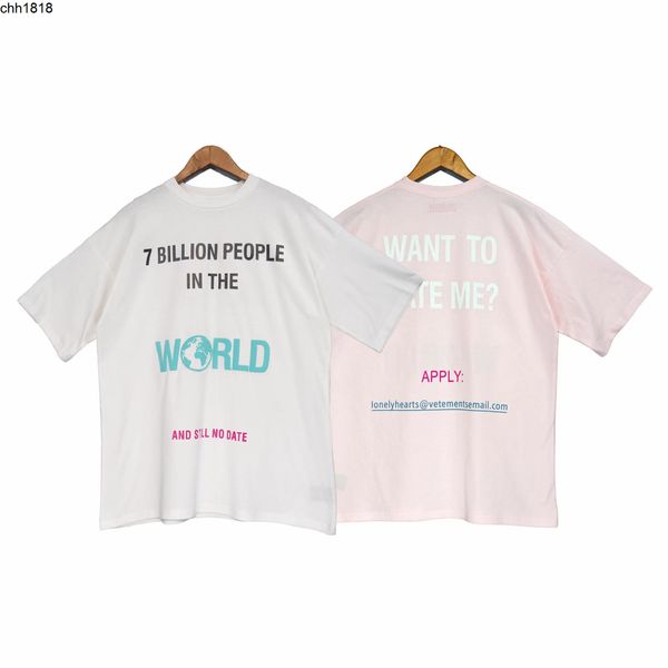 high vetementss of witt moe letter foam printing loose men's and women's short sleeved t-shirt, White;black
high vetementss of witt moe letter foam printing loose men's and women's short sleeved t-shirt, White;black