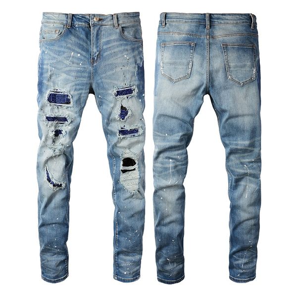 2021 mens jeans distressed motorcycle biker jean rock skinny slim ripped hole letter uality brand hip hop denim pants 6563, Blue
2021 mens jeans distressed motorcycle biker jean rock skinny slim ripped hole letter uality brand hip hop denim pants 6563, Blue