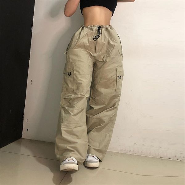 women's pants capris streetwear women drawstring high waist pockets cargo pants womens casual loose wide leg joggers sweatpants harajuk, Black;white
women's pants capris streetwear women drawstring high waist pockets cargo pants womens casual loose wide leg joggers sweatpants harajuk, Black;white