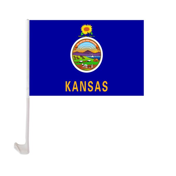 30x45cm kansas car flag polyester uv protection window clip car decoration banner with flagpole
30x45cm kansas car flag polyester uv protection window clip car decoration banner with flagpole