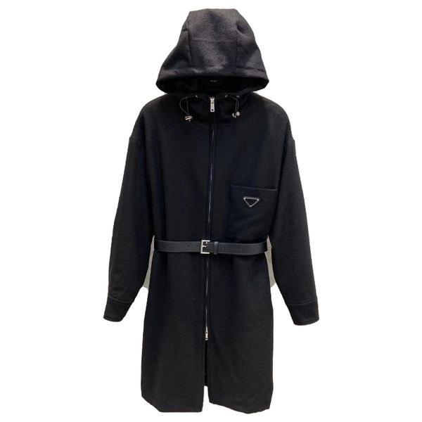 fashion autumn and winter women's woolen coat with belt black hooded coat, Tan;black
fashion autumn and winter women's woolen coat with belt black hooded coat, Tan;black