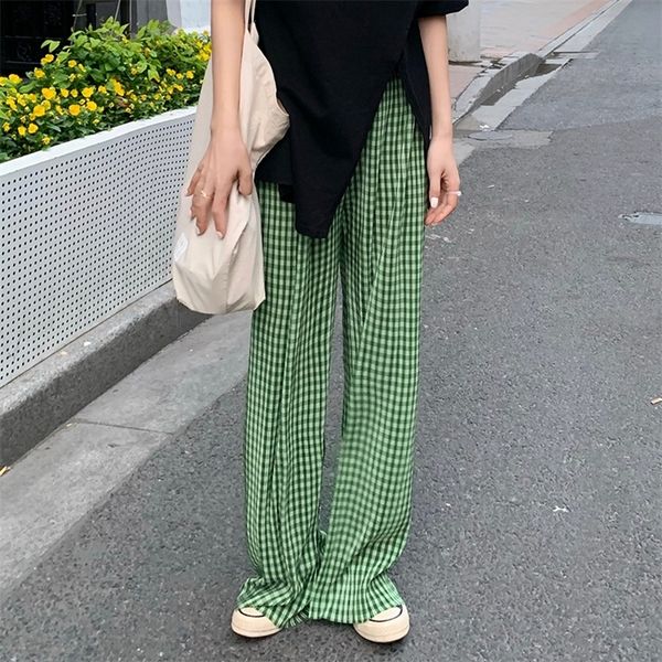 women's pants capris hzirip green plaid split high waist drape thin loose fashion all-match women summer straight pleated casual moppin, Black;white
women's pants capris hzirip green plaid split high waist drape thin loose fashion all-match women summer straight pleated casual moppin, Black;white