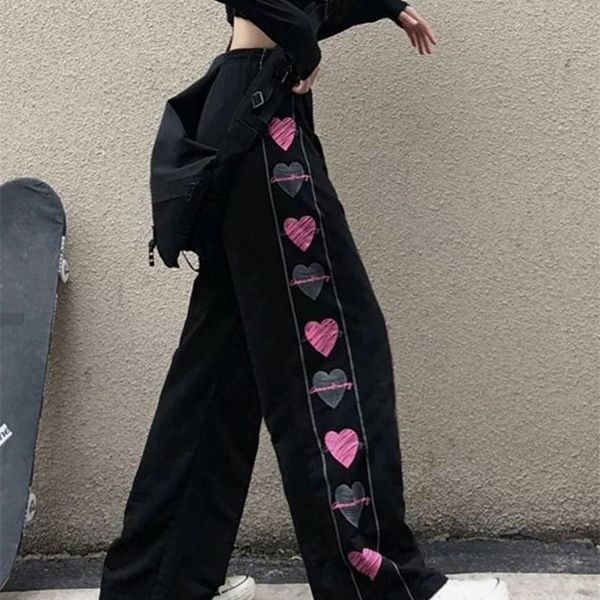 women's pants capris cool black korean heart print pants cute girl harajuku trousers female streetwear summer autumn fashion gothic swe, Black;white
women's pants capris cool black korean heart print pants cute girl harajuku trousers female streetwear summer autumn fashion gothic swe, Black;white