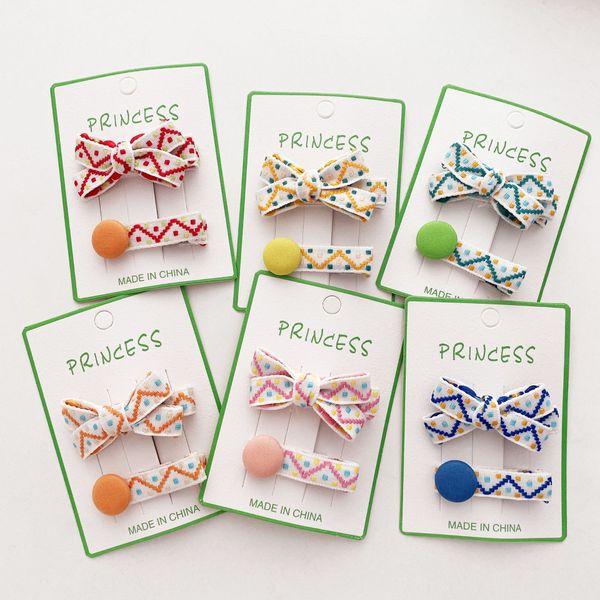 2 pcs vintage ethnic style embroidered fabric bow duckbill clip fashion sweet girl children's button hairpins hair accessories, Slivery;white
2 pcs vintage ethnic style embroidered fabric bow duckbill clip fashion sweet girl children's button hairpins hair accessories, Slivery;white
