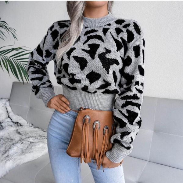 women's sweaters luxury fashion casual long sleeve leopard print knits loose crew neck sweaters cats, White;black
women's sweaters luxury fashion casual long sleeve leopard print knits loose crew neck sweaters cats, White;black