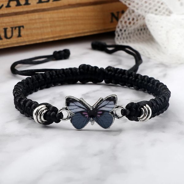 trendy fashion butterfly charm bracelets classic black white braided rope handmade bracelet ladies men's adjustable jewelry ac84, Golden;silver
trendy fashion butterfly charm bracelets classic black white braided rope handmade bracelet ladies men's adjustable jewelry ac84, Golden;silver