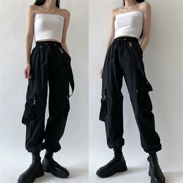women's pants capris women fashion harajuku cargo black detachable strap trousers female elastic waist streetwear plus zise casual 2209, Black;white
women's pants capris women fashion harajuku cargo black detachable strap trousers female elastic waist streetwear plus zise casual 2209, Black;white
