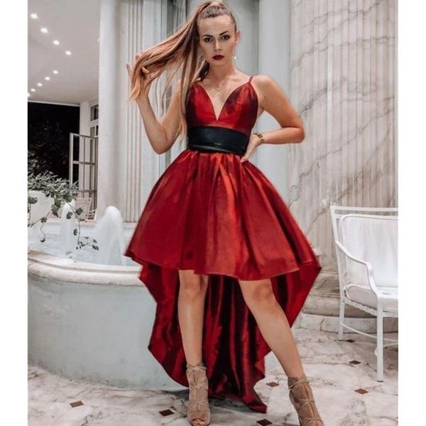 2023 dusty women v-neck prom dresses spaghetti straps party evening dresses high low modest formal long party gowns, Black
2023 dusty women v-neck prom dresses spaghetti straps party evening dresses high low modest formal long party gowns, Black