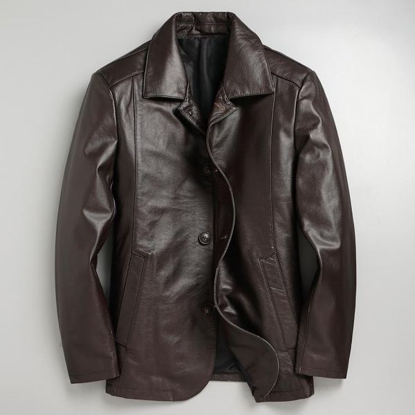 men s leather faux plus mew genuine cowhide business leisure jacket classic casual leather suit jacket quality slim cloth 220916, Black
men s leather faux plus mew genuine cowhide business leisure jacket classic casual leather suit jacket quality slim cloth 220916, Black