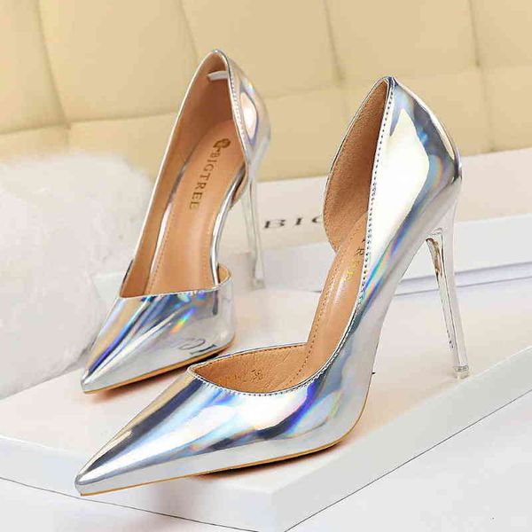 18188-2 sandals metal feeling high heels thin shallow mouth pointed side hollow nightclub women's single shoes, Black
18188-2 sandals metal feeling high heels thin shallow mouth pointed side hollow nightclub women's single shoes, Black