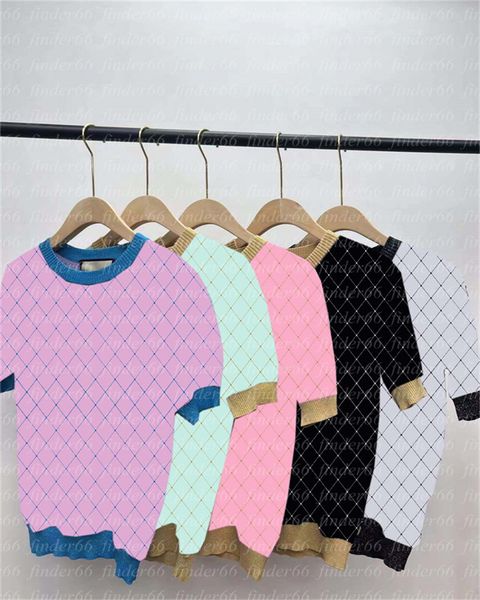 women's knits letter blouse tees assorted color short-sleeved t-shirt women golden silk sweater, White
women's knits letter blouse tees assorted color short-sleeved t-shirt women golden silk sweater, White