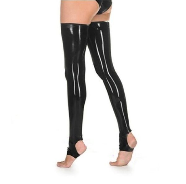 fashion catsuit costumes pvc faux leather womens costumes long stockings socks fetish with stirrups, Black
fashion catsuit costumes pvc faux leather womens costumes long stockings socks fetish with stirrups, Black