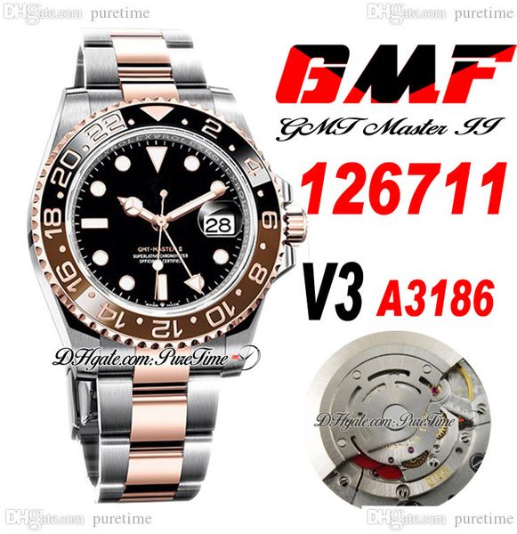 gmf gmt root beer a3186 automatic mens watch v3 126711 two tone rose gold ceramic bezel black dial 904l oystersteel bracelet super edition s, Slivery;brown
gmf gmt root beer a3186 automatic mens watch v3 126711 two tone rose gold ceramic bezel black dial 904l oystersteel bracelet super edition s, Slivery;brown