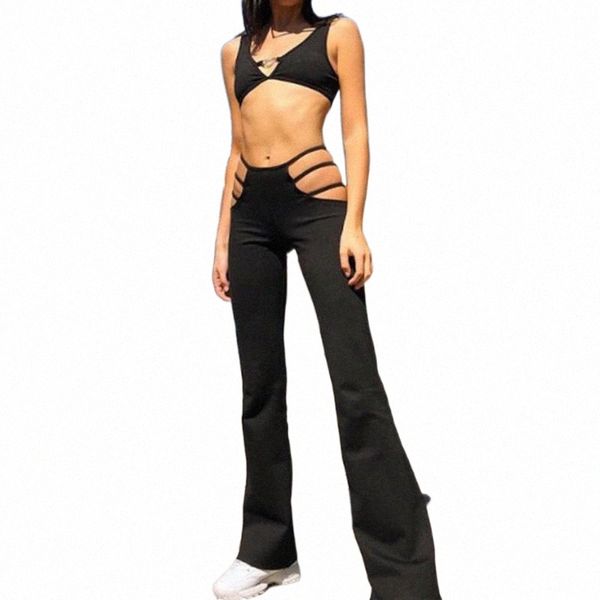 women's pants & capris women black cut out slim fitness sweat hollow flare trousers streetwear bell-bottomed o9bv#, Black;white
women's pants & capris women black cut out slim fitness sweat hollow flare trousers streetwear bell-bottomed o9bv#, Black;white